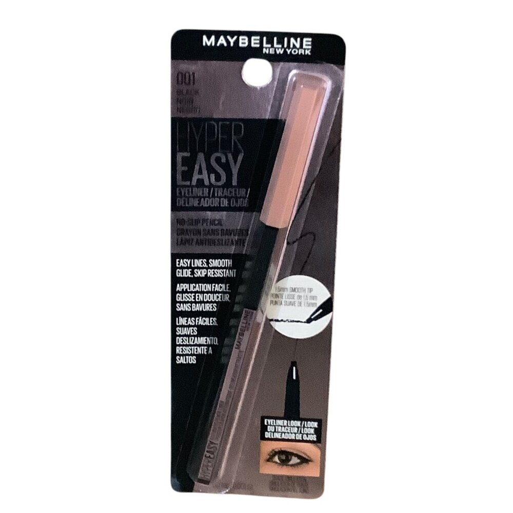 Maybelline Hyper Easy Eyeliner 001 Black No-Slip‎ Pencil Smooth Glide NEW